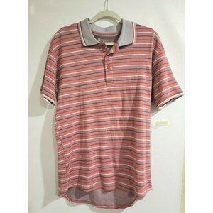 Lularoe Men's Size Medium Salmon Striped Polo